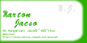 marton jacso business card